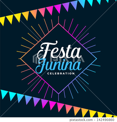 festa junina holiday background with colorful garlands decoration festa junina holiday background with colorful garlands decoration 142490860