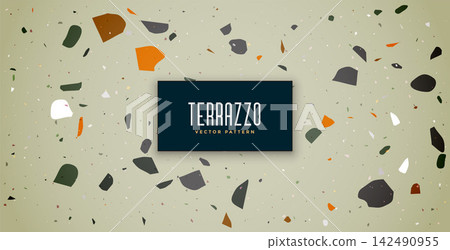terrazzo claasic texture flooring pattern background design 142490955