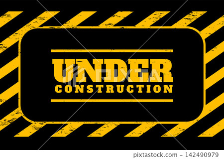 under construction background in yellow and black stripes under construction background in yellow and black stripes 142490979