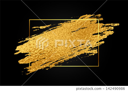 golden foil grunge texture frame background design 142490986