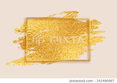 abstract golden foil texture empty frame background 142490987