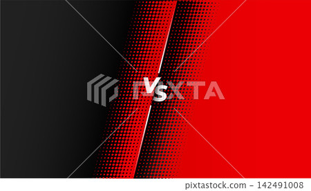 red and black halftone versus vs banner design red and black halftone versus vs banner design 142491008