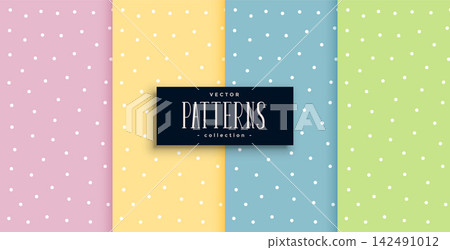 cute polka dots small patterns set in pastel colors cute polka dots small patterns set in pastel colors 142491012