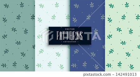 cute small leaves pattern in four color shades cute small leaves pattern in four color shades 142491013