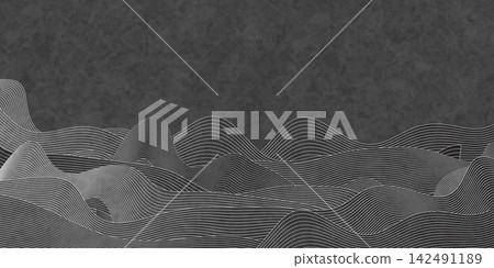 A monochrome abstract wavy line background design. A monochrome abstract wavy line background design. 142491189