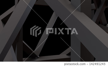 Abstract Dark Geometric Beams in a Dramatic 3D Background Abstract Dark Geometric Beams in a Dramatic 3D Background 142491243