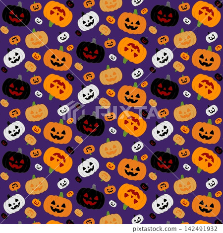 seamless pattern with pumpkins seamless pattern with pumpkins 142491932