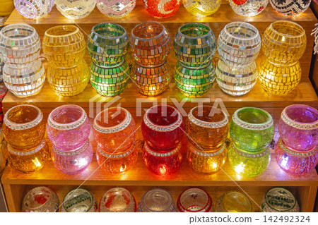 Colour Glass Candle Holders 142492324