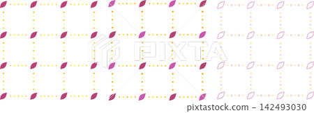 A set of square grid patterns with sweet potatoes connected by dots. A set of square grid patterns with sweet potatoes connected by dots. 142493030