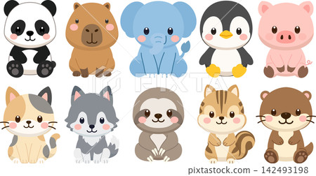 可愛的動物插畫 可愛的動物插畫 142493198