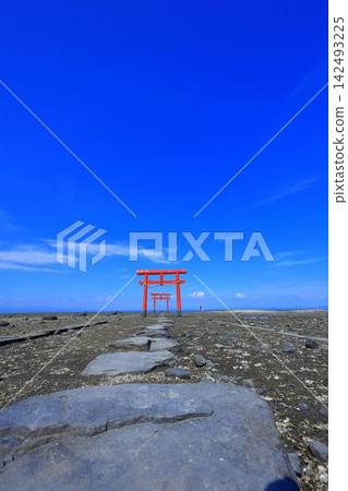 The underwater torii gate of Ogyo Shrine at low tide (Tara-cho, Fujitsu-gun, Saga Prefecture) The underwater torii gate of Ogyo Shrine at low tide (Tara-cho, Fujitsu-gun, Saga Prefecture) 142493225