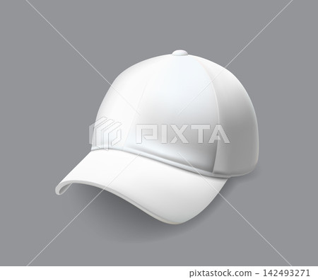 White Baseball Cap Minimal Design Fashion Accessory Photography 142493271