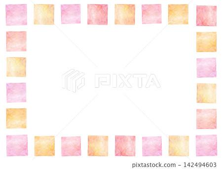 彩色水彩方形畫框,粉紅色 彩色水彩方形畫框,粉紅色 142494603