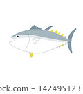一條輪廓模糊的藍色鮪魚，新鮮的海魚。 142495123