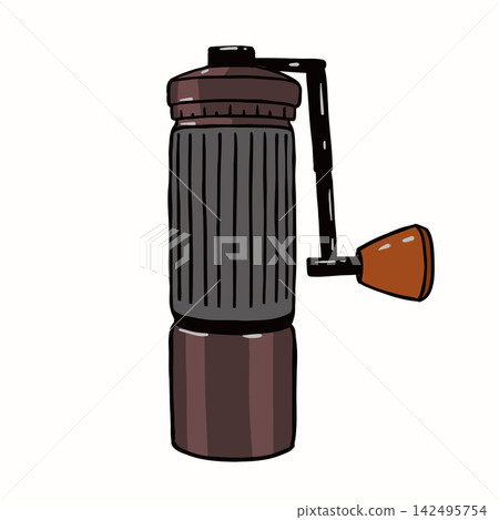 Manual Coffee Grinder Vintage Cafe Illustration Manual Coffee Grinder Vintage Cafe Illustration 142495754