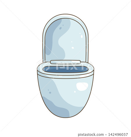 Illustration of toilet bowl Illustration of toilet bowl 142496037