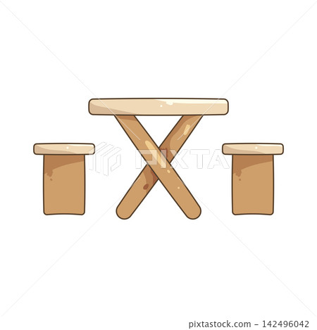 Illustration of picnic table Illustration of picnic table 142496042