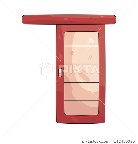 Illustration of sliding door Illustration of sliding door 142496059