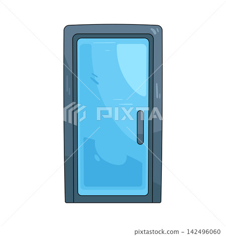 Illustration of glass door Illustration of glass door 142496060