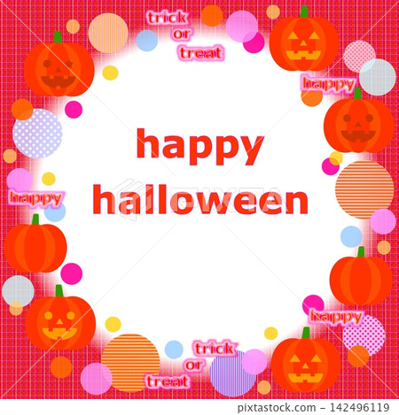 Happy Halloween frame, jack-o'-lantern, pumpkin Happy Halloween frame, jack-o'-lantern, pumpkin 142496119