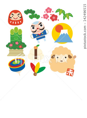 羊年(2027)吉祥物與直式羊年新年賀卡(04/無文字) 羊年(2027)吉祥物與直式羊年新年賀卡(04/無文字) 142496515