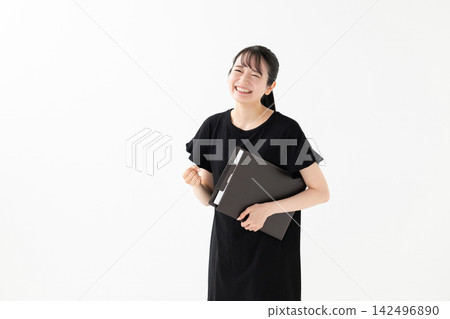 A woman doing a guts pose A woman doing a guts pose 142496890