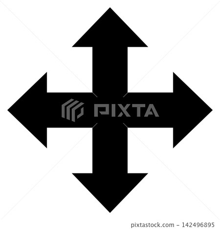 Up, down, left, and right cross arrows; vector icons for movement and zooming. Up, down, left, and right cross arrows; vector icons for movement and zooming. 142496895