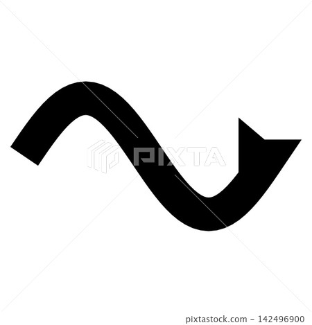 Wave-like flowing arrows; flexible flow and movement vector icons. Wave-like flowing arrows; flexible flow and movement vector icons. 142496900