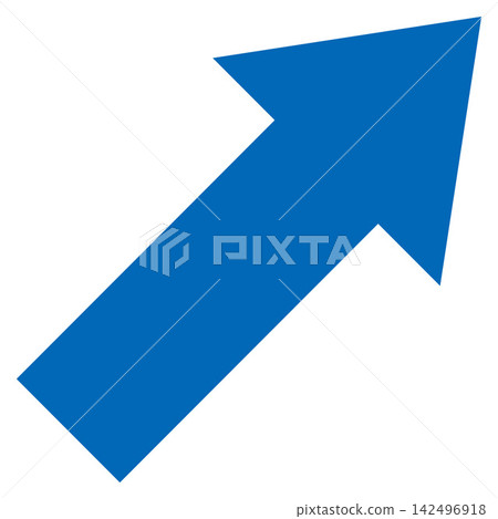 A diagonal block arrow extending upwards to the right; a blue vector icon representing growth/ascension. A diagonal block arrow extending upwards to the right; a blue vector icon representing growth/ascension. 142496918