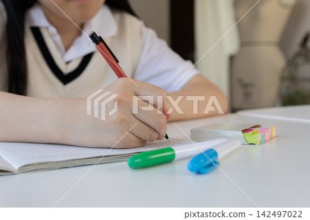 student hands studying student hands studying 142497022
