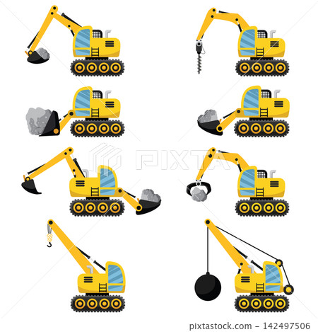 vector illustration of construction and crane icon 142497506