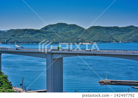 從鳴門山展望台眺望鳴門大橋。 從鳴門山展望台眺望鳴門大橋。 142497792