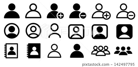 Monochrome app and web UI icon set (Simple design supporting email, phone, user, home, and settings) Monochrome app and web UI icon set (Simple design supporting email, phone, user, home, and settings) 142497795