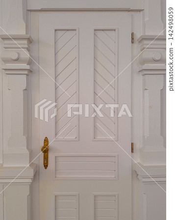 White door design with detailed panels White door design with detailed panels 142498059