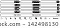 Monochrome set of search bar and UI icon assets (with Japanese, English, text cursor, and mouse cursor) 142498130