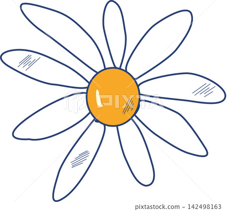 hand drawn daisy flower illustration retro cartoon hand drawn daisy flower illustration retro cartoon 142498163