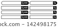 Search bar UI design set with magnifying glass icon and Japanese "Search" text; for web and app search bar. 142498175