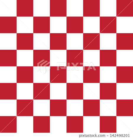 Checkered pattern, Japanese seamless pattern, crimson. 142498201
