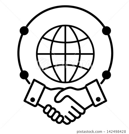 Global business partnership icon. International cooperation sign. international partnership symbol. flat style. Global business partnership icon. International cooperation sign. international partnership symbol. flat style. 142498428