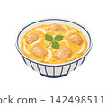 Oyakodon (chicken and egg rice bowl), flat illustration 142498511