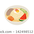 Cold noodles, flat illustration 142498512