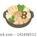 Kiritanpo hot pot, flat illustration 142498513