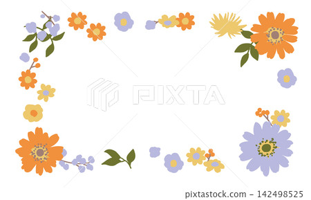 Autumn Flowers and Leaves Botanical Frame Postcard Template Set Autumn Flowers and Leaves Botanical Frame Postcard Template Set 142498525