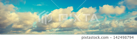 Beautiful cloudy day sky. Daylight Sky texture. Abstract nature background 142498794