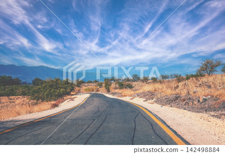 Mountain road. Golan heights, North Israel Mountain road. Golan heights, North Israel 142498884