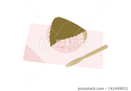 Sakura mochi placed on a kaishi paper Sakura mochi placed on a kaishi paper 142499031