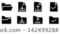Icon set for folders and document files for data import/export and progress management! 142499288