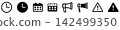 Information icon set for event announcements and warnings, linked to schedule management and urgent alerts! 142499350