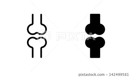Bone and joint icon set: Knee, Elbow, Orthopedics 142499581