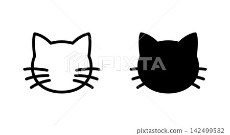 Cat face icon set (animals, pets) 142499582